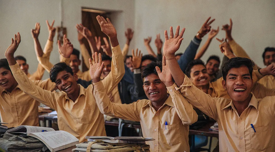 Students Attending Class in a Village